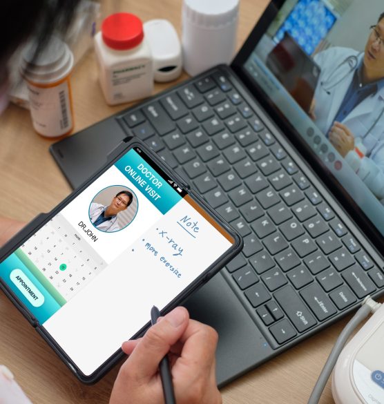 asian woman appointment consulting doctor visit on mobile app at asian woman appointment consulting doctor visit on mobile app at home.telemedicine